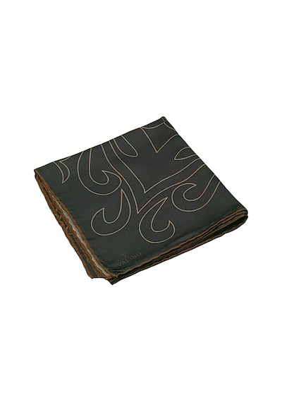 Mim Eşarp Valino Degrade Desenli Şifon Eşarp 90x90 Cm Kahve - Haki