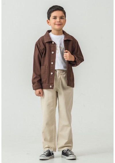 Alg Erkek Çocuk Şık Gabardin 3'lü Set Bir Beden Büyük Önerilir Kiremit