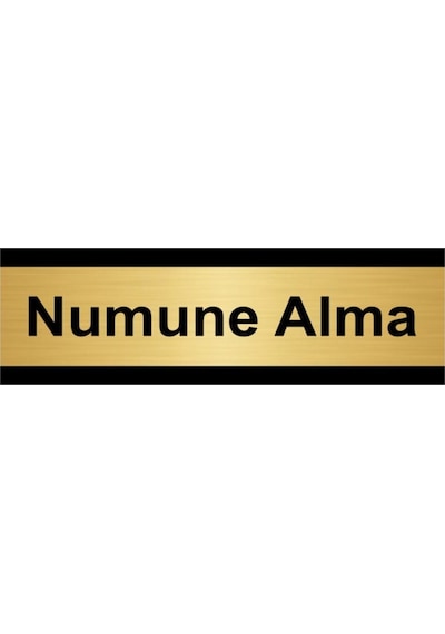 Numune Alma 5x20cm Altın Renk Metal Yönlendirme Levhası