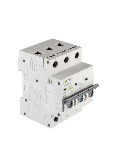 Sigma 6sm363c C Tipi Trifaze 3x63a 6ka Otomatik Sigorta