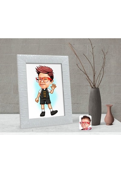 Kişiye Özel Erkek Çocuk Karikatürlü Dekoratif Çerçeve-2