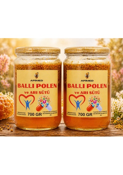 Ballı Polen Ve Arı Sütü 2 700gr %100 Doğal Arı Ürünleri Karışımı Energy Booster, , Royal Jelly & Bee Pollen Mix
