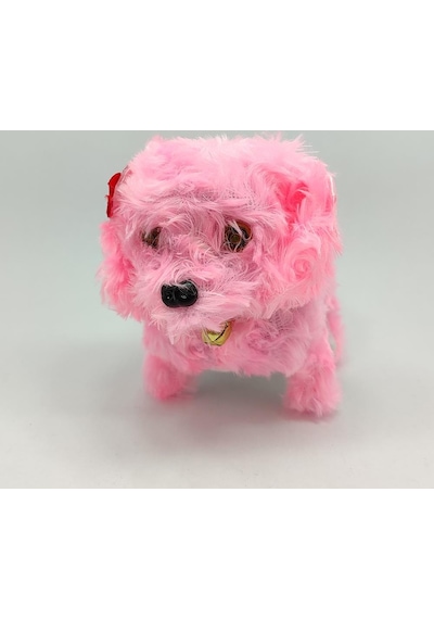 Pilli Sesli Yerde Yürüyen Sevimli Köpek - Pembe