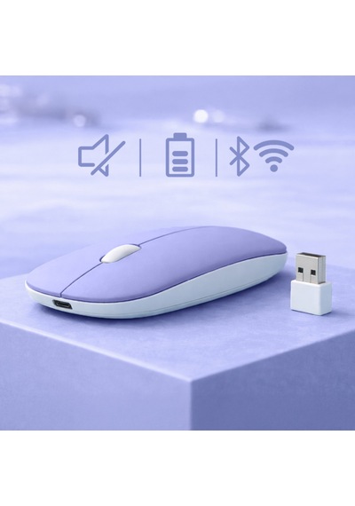 Dual Mode Kablosuz Mouse Bluetooth Usb Dongle Çoklu Cihaz Destekli Şarjlı Ve Sessiz Kullanım 1507