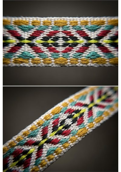 Last İcon Aztek Desenli Örgü Ayakkabı Bağcığı Kırmızı Sarı 120 Cm Çok Renkli