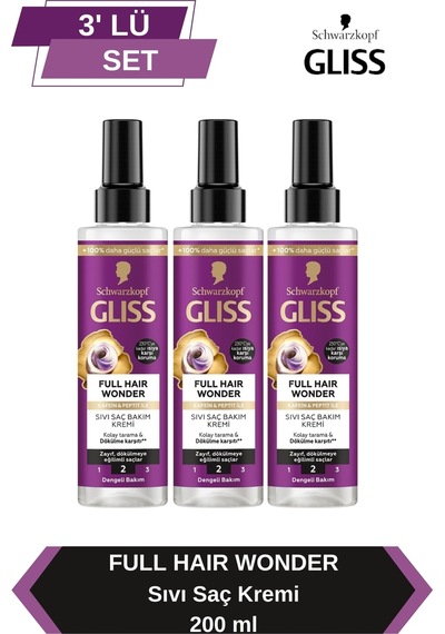 Full Hair Wonder Dökülme Karşıtı Sıvı Saç Kremi 200 Mlx3 Adet