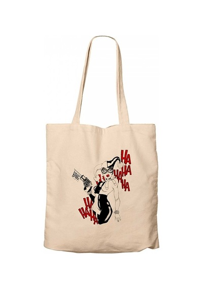 Harley Quinn Bang Krem Kanvas Bez Çanta Krem