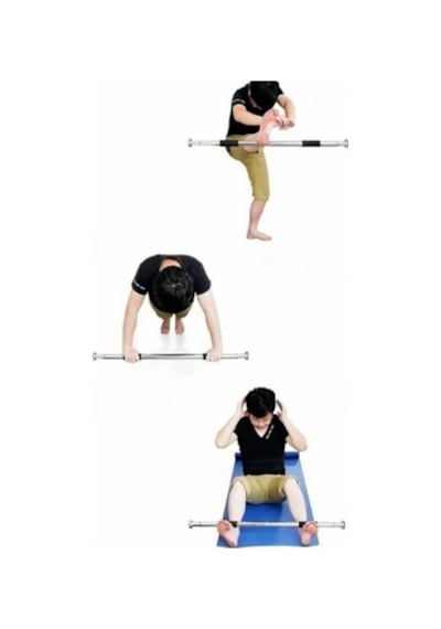 Çift Süngerli Ayarlanabilir Barfiks Demiri 60 - 100 CM Gri