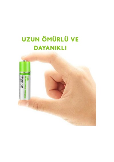 Usb İle Şarj Olabilen 2 Li 1450 Mah Lityum Şarjlı Kalem Pil