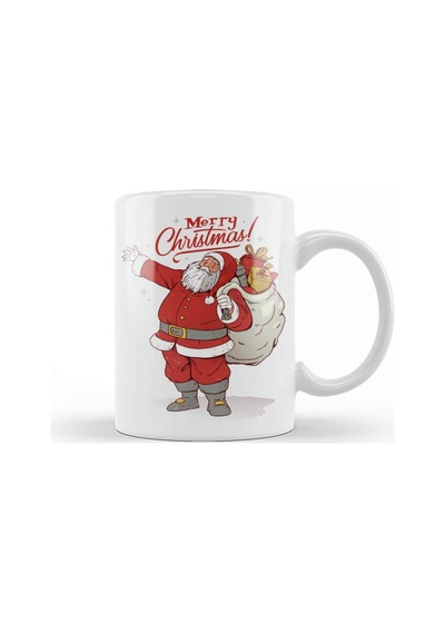 Yılbaşı Yeni Yıl Konseptli Noel Baba Merry Christmas 05 Kupa Bardak Porselen Karışık