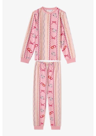 Penti Kız Çocuk Pembe Snailmail Cuties Pamuklu Uzun Kollu 2li Pijama Takımı