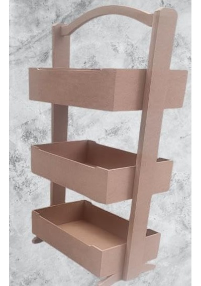 Hobi 90304 Raf Terek 3 Lü Geniş İç Hacimli Cnc Kesim Ahşap Mdf Ham El Yapım Diğer