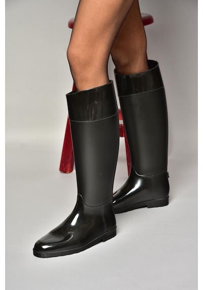 Fox Shoes T858712109 Siyah Yağmur Çizmesi Siyah-Suni Deri