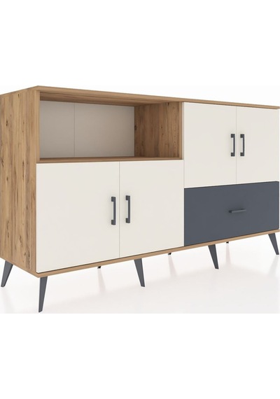 Hyperion Konsol 4 Raflı Tek Çekmeceli 4 Kapaklı 176x44x99 Çam-ayt Çam-aytaşı/antrasit Hyperion Konsol 4 Raflı Tek Çekmeceli 4 Kapaklı 176x44x99 Çam-ayt Çam-aytaşı/antrasit