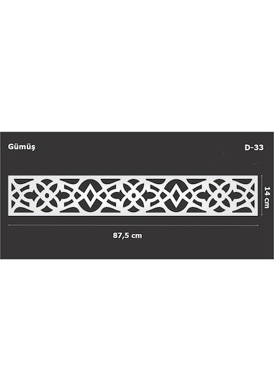 Eymenyapimarket Dekoratif Aynalı Pleksi Mobilya Dolap Süsü 87,5 X 14 Cm D-33
