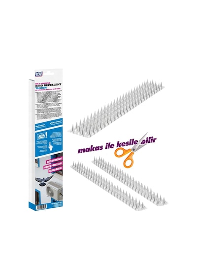 Yapışkanlı Kuş Kondurmaz Diken 2 Adet 8x40 Cm Şeffaf Kuş Uzaklaştırıcı Kuş Kovucu