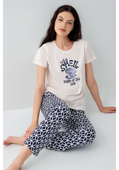 Arnetta Kadın Krem Pijama Takım Ar3661-s-v1 Krem