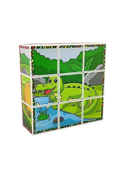 Safari Hayvanları 3d Manyetik Puzzle 9 Mıknatıslı Küp 6 Yapboz