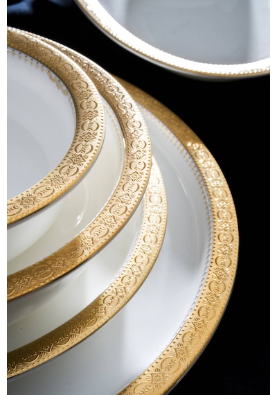 Acar Arcadia 58 Parça Yemek Takımı Beyaz/gold