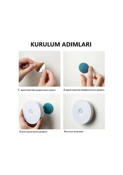 Şarjlı Sensörlü Dolap Içi Kablosuz Led Kabin Aydınlatma 6 Adet Cata Mıknatıslı Gece Lambası