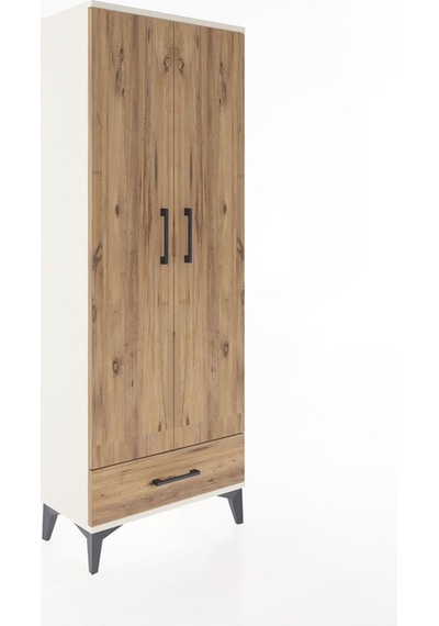 Arges Dolap 4 Raflı Tek Çekmeceli 2 Kapaklı 60x30x163 Aytaşı-çam Aytaşı