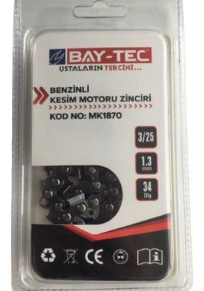 Bay-Tec Mk1870 Benzinli Kesim Motoru Zinciri 3/25 1.3Mm 34Diş