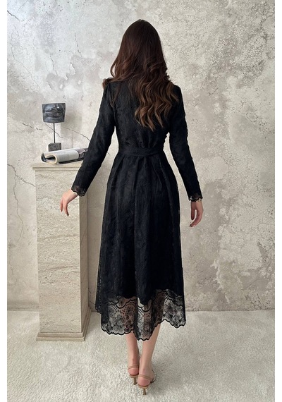 Alemdarshop Siyah Taşlı Elbise