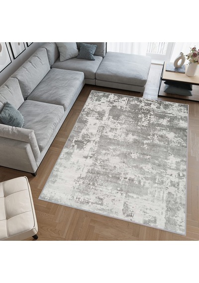 Rovigo Home Dijital Baskı Yıkanabilir Kaymaz Taban Salon Halısı Rvg0504 Gri
