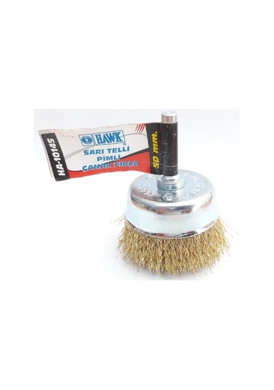 Ha10145 Pimli Sarı Tel Çanak Fırça 50 Mm