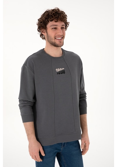 U.S. Polo Assn. Erkek Bisiklet Yaka Antrasit Comfort Fit Sweatshirt 50293430-VR006