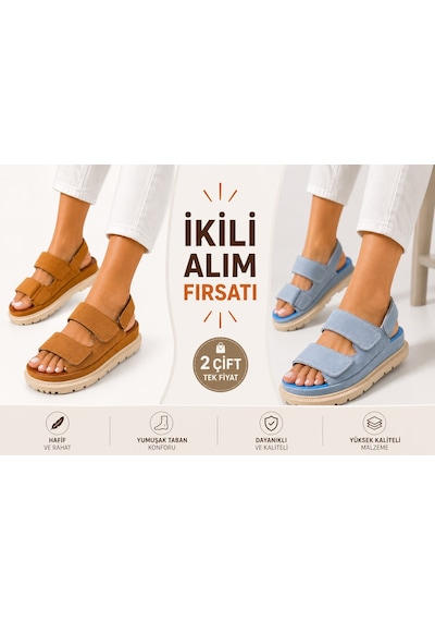Papucumun Dünyası Kadın Yüksek Taban 4cm Çift Bantlı Rahat Şık Konforlu Sandalet Çok Renkli2 Papucumun Dünyası Kadın Yüksek Taban 4cm Çift Bantlı Rahat Şık Konforlu Sandalet Çok Renkli2