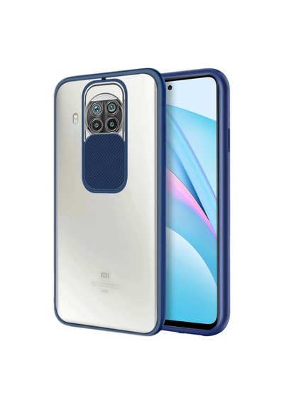 Xiaomi Redmi Note 9 Pro 5G ile Uyumlu Kapak Lensi Açılır Kapanır Kamera Korumalı Silikon Kılıf