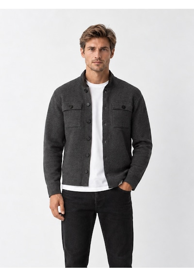 Xint Antrasit Regular Fit Polo Yaka Pamuklu Hırka 801676