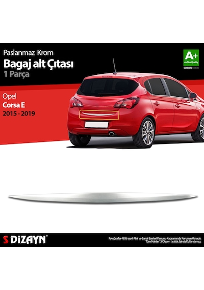 S-Dizayn Opel Corsa E Krom Bagaj Alt Çıtası 2015-2019 N11.3856