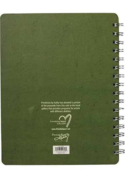 Primitives By Kathy Dostluk Kalp Galerisi Spiral Defter, 7" X 9", En İyi Hayatınızı Yaşayın 103 Ivory