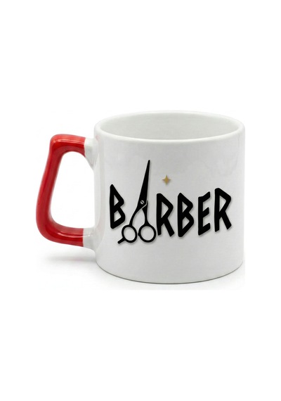 Barber Yazılı Berberlere Hediyelik Baskılı Seramik Hediye Kupa Bardak Çok Renkli