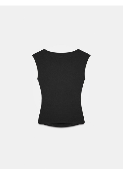Dilvin 21222 V Yaka Basic Top-siyah
