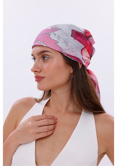 Aşk Çiçeği Model Fular Bandana Şal Estascarf 70x70 Cm Renkli