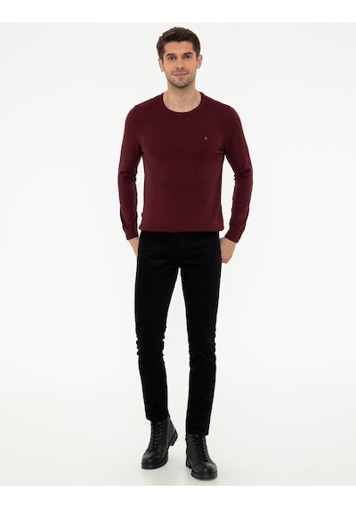 Pierre Cardin Erkek Bordo Triko Kazak 50248582-vr014 Bordo