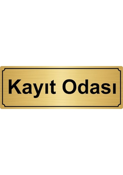 Kayıt Odası Yönlendirme Levhası 7Cmx20Cm Altın Renk Metal