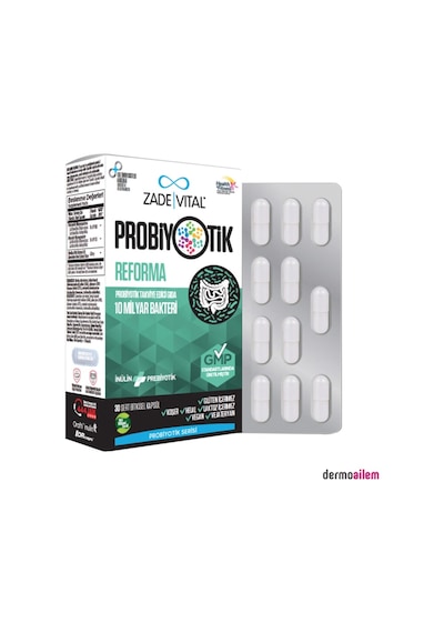 Zade Vital Probiyotik Reforma Takviye Edici Gıda 30 Bitkisel Kapsül