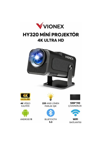 Hy320 Mini 4k Android Taşınabilir Akıllı Projeksiyon Cihazı