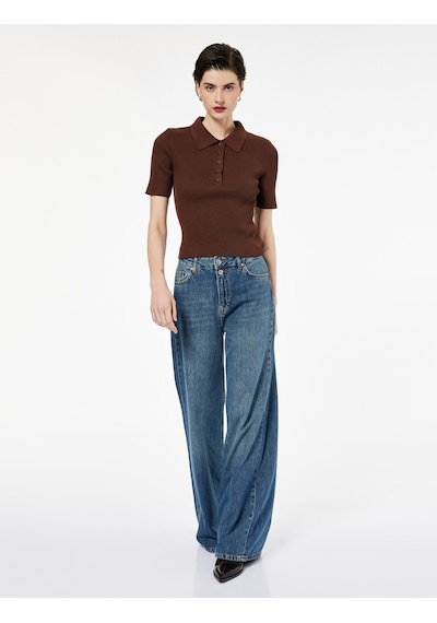 Koton Regular Fit Yarım Düğmeli Kısa Kollu Polo Yaka Triko Kazak Kahverengi 6wak90338ht Kahve Koton Regular Fit Yarım Düğmeli Kısa Kollu Polo Yaka Triko Kazak Kahverengi 6wak90338ht Kahve