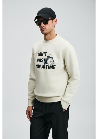 Lufian 112030173 Henry Erkek Sweatshirt Beyaz