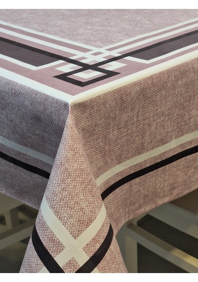 Dora Pano Elyaf Tabanlı Pvc Muşamba - Desenli Silinebilir 120 X 140 Hazır Masa Örtüsü Pembe