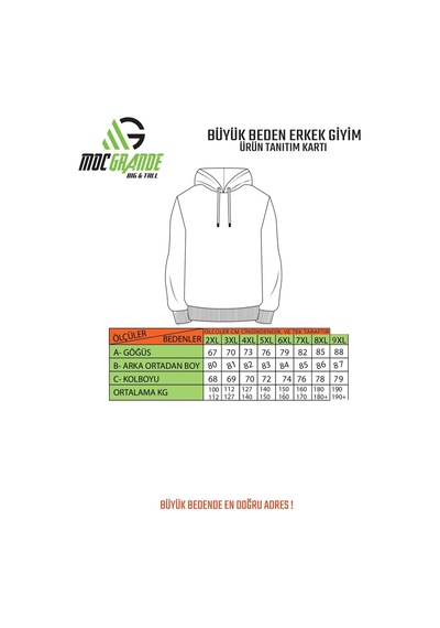 Moc Grande Mocgrande Büyük Beden Unisex Kapüşonlu 3ip Sweat 11701 Sıyah Siyah