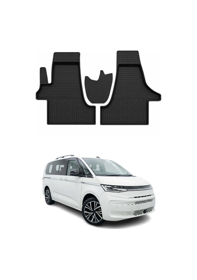 Volkswagen Transporter T7 2019-2026 Uyumlu 4d Havuzlu Paspas Kauçuk Siyah 3 Parça