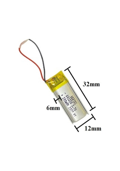 Sertec 601230 3.7V 200 mAh Şarj Edilebilir Lityum Polimer Pil