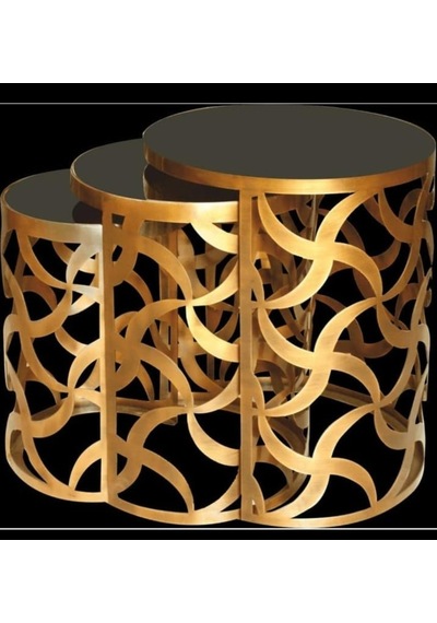 Zigon Zlf Sehpa Cnc Rüzgar Gülü Model Metal Gold Renk Siyah Düz C