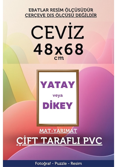 Kahverengi-22mm-48x68 Cm Mat Pvc Li Camsız Fotoğraf 1000 Parça Puzzle Belge Çerçeve Yatay Dikey Asılabilme. 30218491
